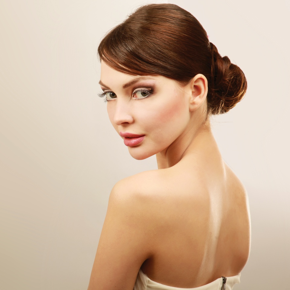 Portrait of beautiful woman , isolated on white background